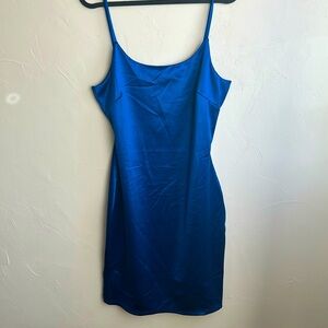 Silk blue mini dress. Size small